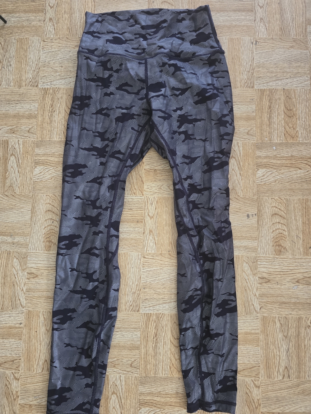 ZYIA Black & Gray Camo High-Waist Leggings